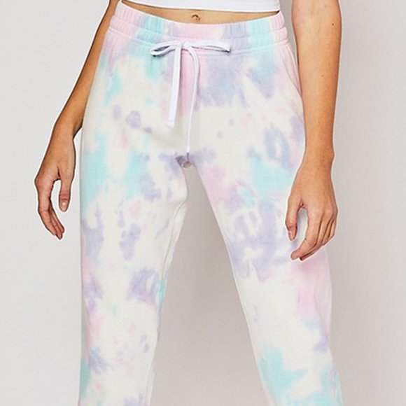 NEW Soft Fleece Pastel Tie Dye Jogger Sweat Pants - Picture 4 of 7